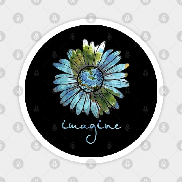 Imagine Hippie Flower Magnet by Raul Caldwell